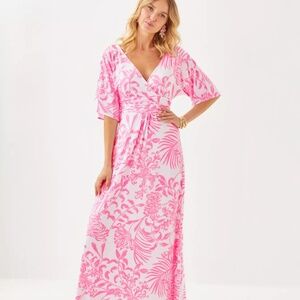 Lilly Pulitzer Parigi Maxi Dress, Rousseau Pink Glisten Size Medium